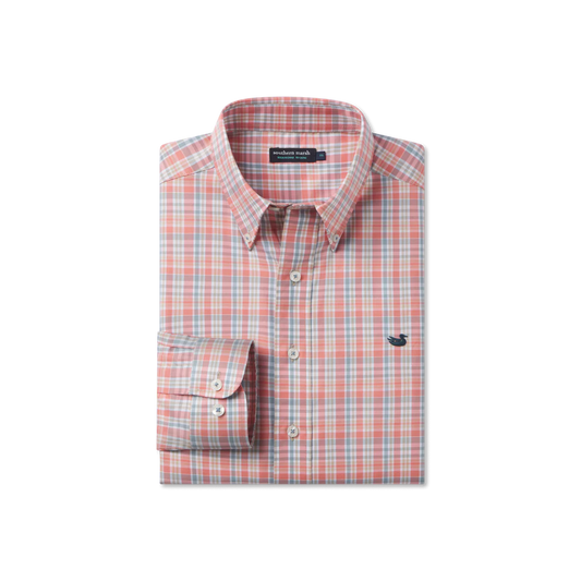Southern Marsh hartsville plaid dress shirt burnt taupe and sage