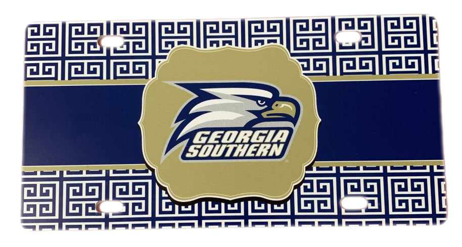 Jaymac Georgia Southern License Plate Greek Key