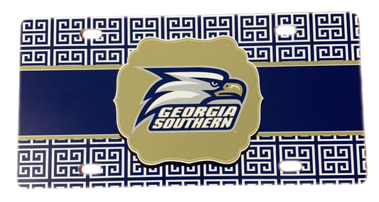 Jaymac Georgia Southern License Plate Greek Key