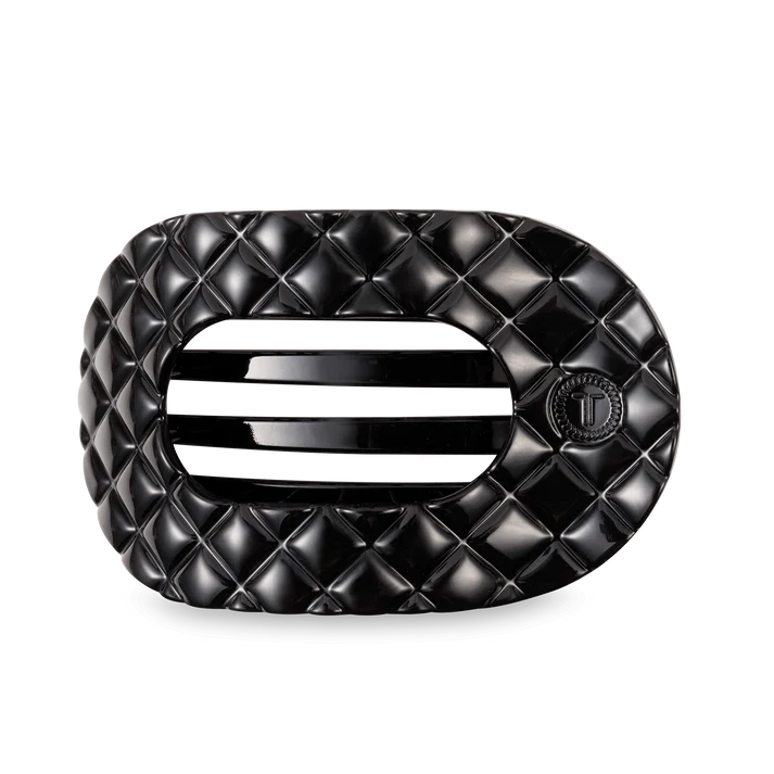 Teleties Jet Black Large Flat Round Clip Teleties