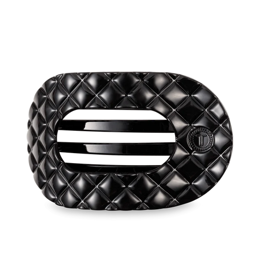 Teleties Jet Black Large Flat Round Clip Teleties