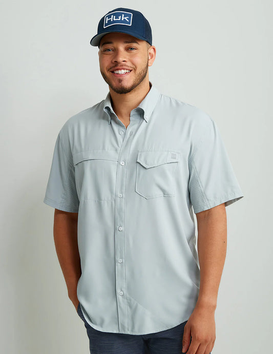 Huk Tidepoint Short Sleeve Button Down Harbor Mist