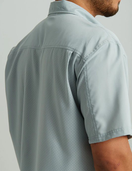 Huk Tidepoint Short Sleeve Button Down Harbor Mist