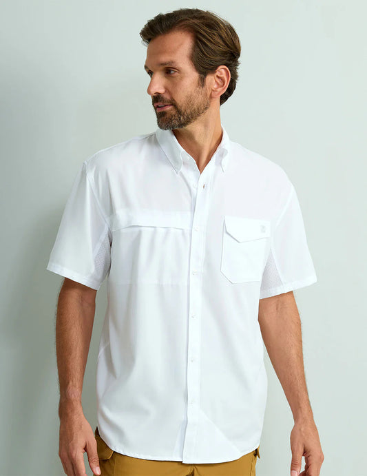 Huk Tidepoint Short Sleeve Button Down White Huk