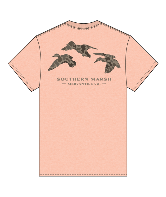 Southern Marsh T-Shirt Youth Originals - Camo - Flying Ducks Washed Sherbert Southern Marsh