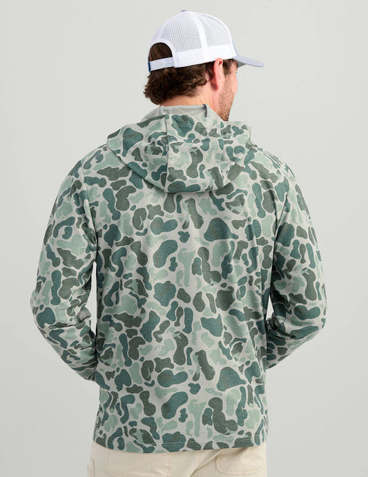 Huk Leeward Lightweight Fleece KC Printed Hoodie Volcanic Ash Huk