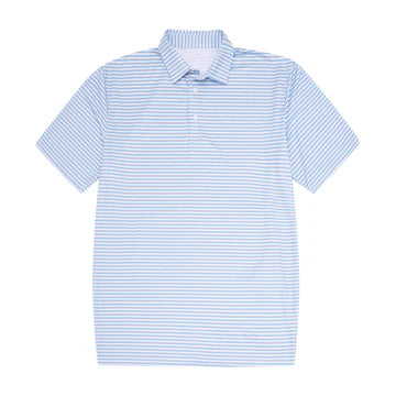 Meripex Light Blue / Grey / White Striped Polo Meripex Apparel