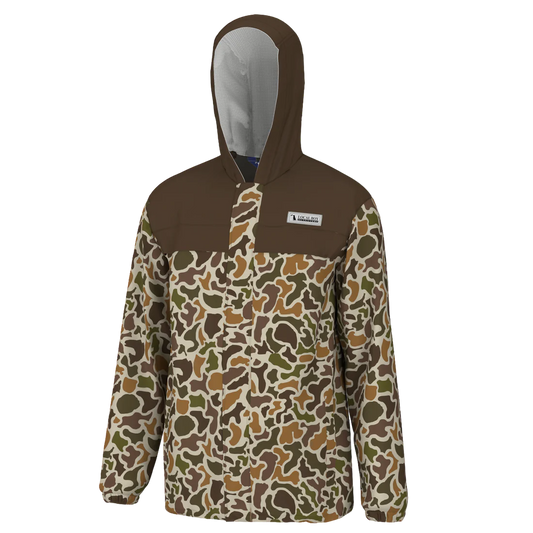 Local Boy Outfitters Two-Toned Rain Jacket Localflage and Brown Local Boy Outfitters