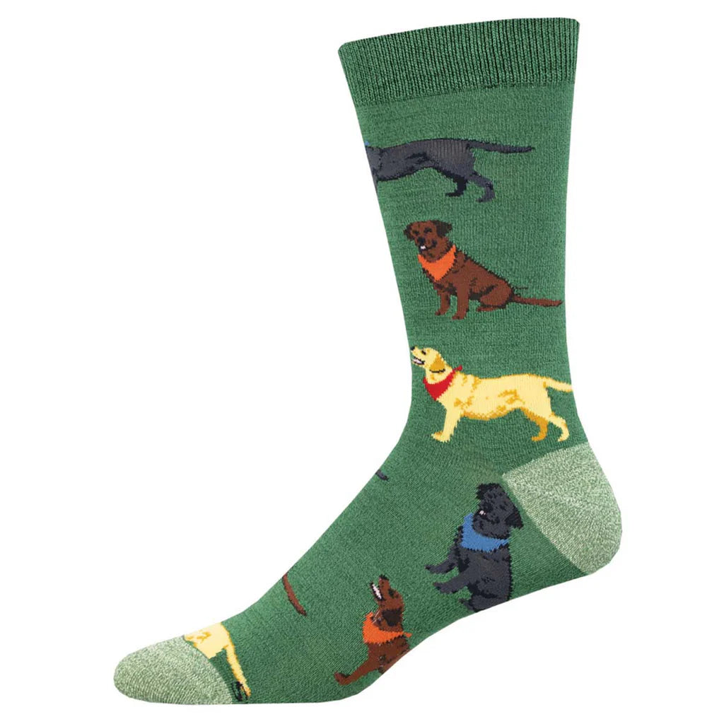 Sock Smith Loving Labradors Green Heather Socks