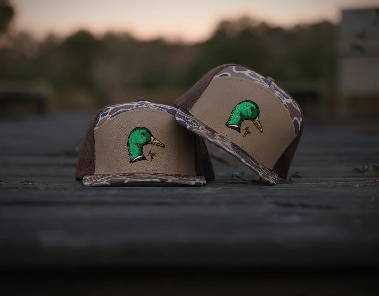 American Fetcher Mallard Head 7 Panel Duck Camo Hat