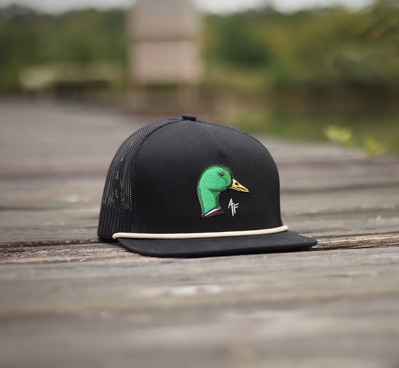 American Fetcher Mallard Head All Black Rope Hat