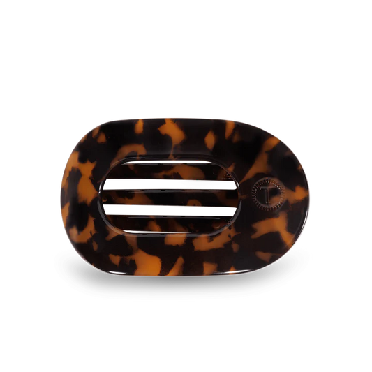 Teleties Tortoise Medium Flat Round Clip Teleties
