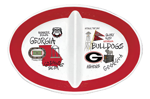 Magnolia Lane Georgia Bulldogs Mel 2 Section Tray
