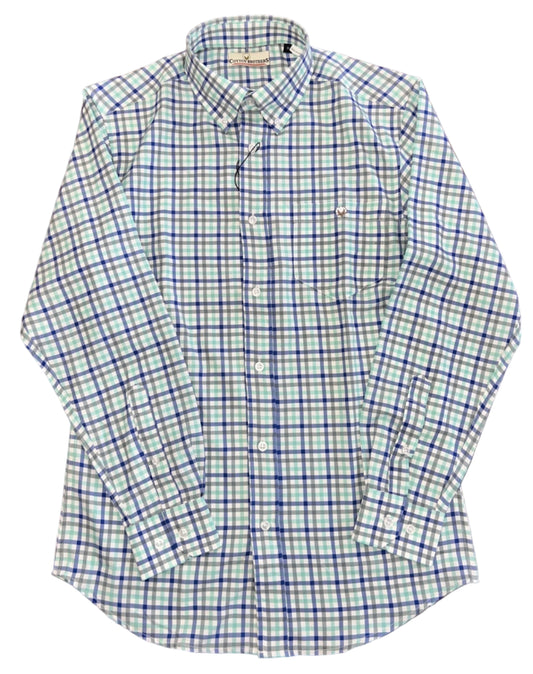 Cotton Brothers Long Sleeve Button Up Dress Shirt Mist