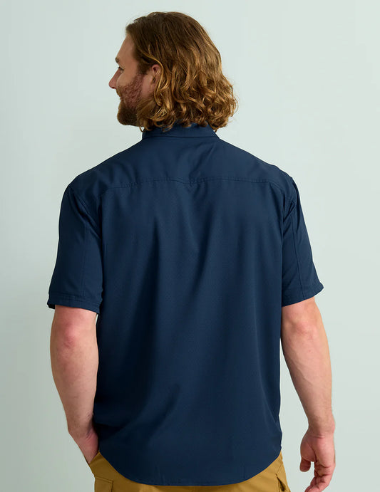Huk Tide Point Short Sleeve Button Navy Academy