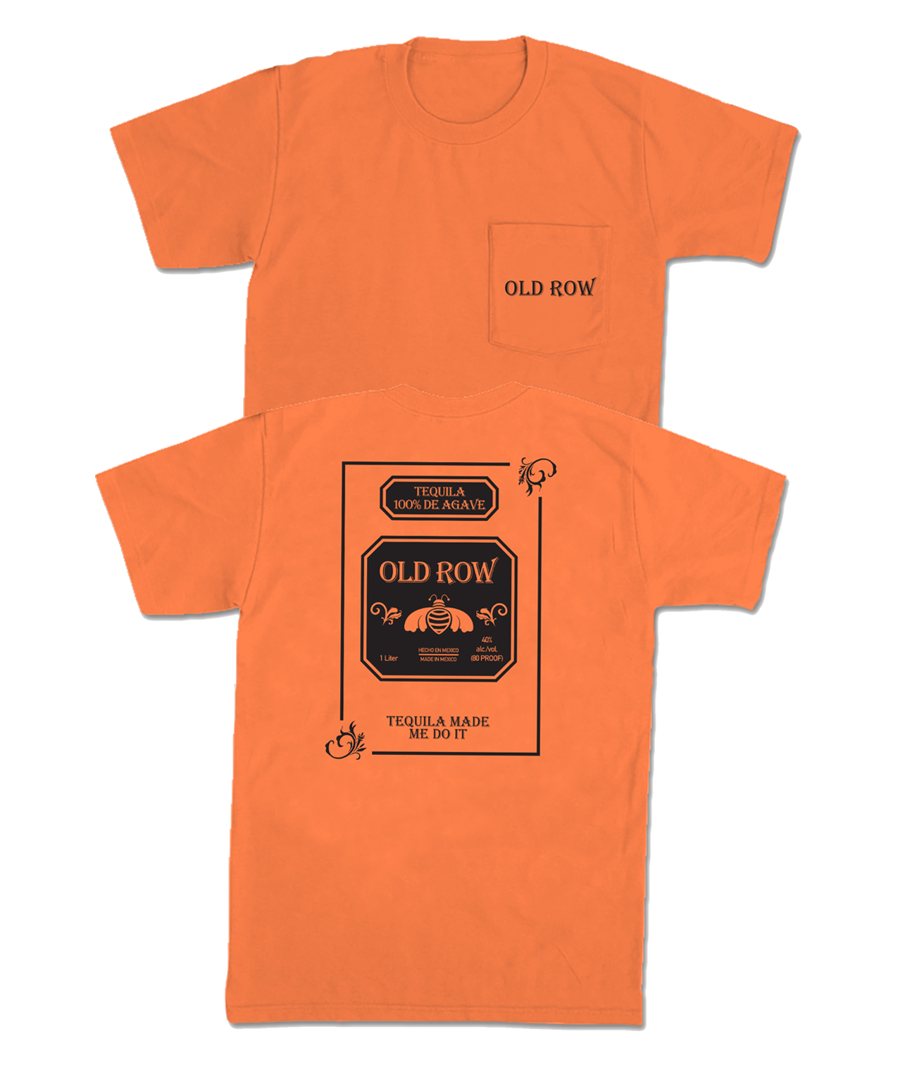 Old Row Outdoors Tequila Made Me Do It Pocket Tee Melon Old Row