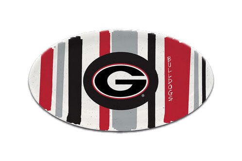 Magnolia Lane Georgia Bulldogs 12″ OVAL STRIPED Platter