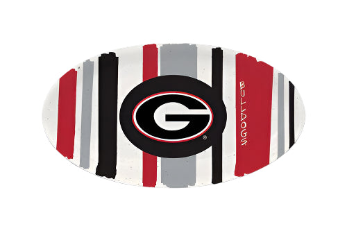 Magnolia Lane Georgia Bulldogs Oval Stripped Tray