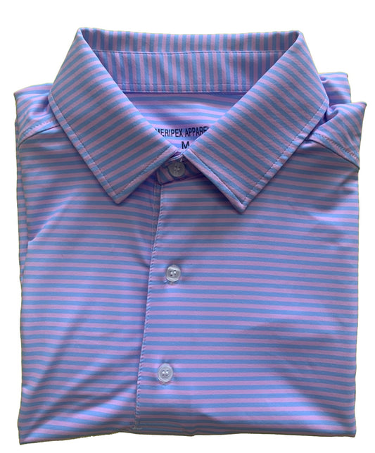 Meripex Youth Golf Polo Striped Pastel Meripex Apparel