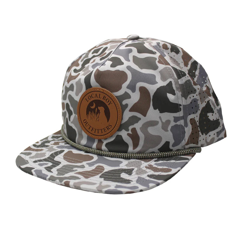 Local Boy Leather Patch Hat Camo Local Boy Outfitters