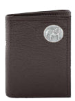 Zep-Pro Georgia Bulldogs Brown Pebble Tri-fold Wallet - Standing Dawg Zep-Pro