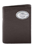Zep-Pro Georgia Bulldogs Brown Pebble Tri-fold Wallet - Oval G
