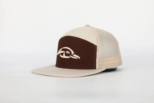 American Flyway AFW Waterfowl 3D Puff Logo 7 Panel Trucker Khaki - Brown AFW Outdoors