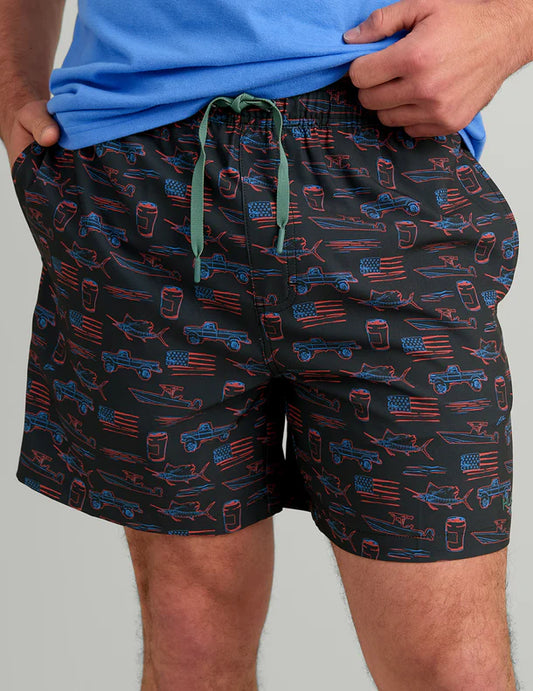 Huk Pursuit KC Printed Volley Shorts Sea Storm