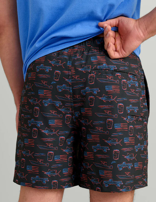Huk Pursuit KC Printed Volley Shorts Sea Storm