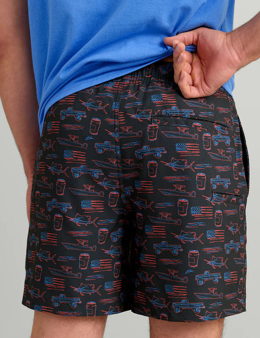 Huk Pursuit KC Printed Volley Shorts Sea Storm Huk
