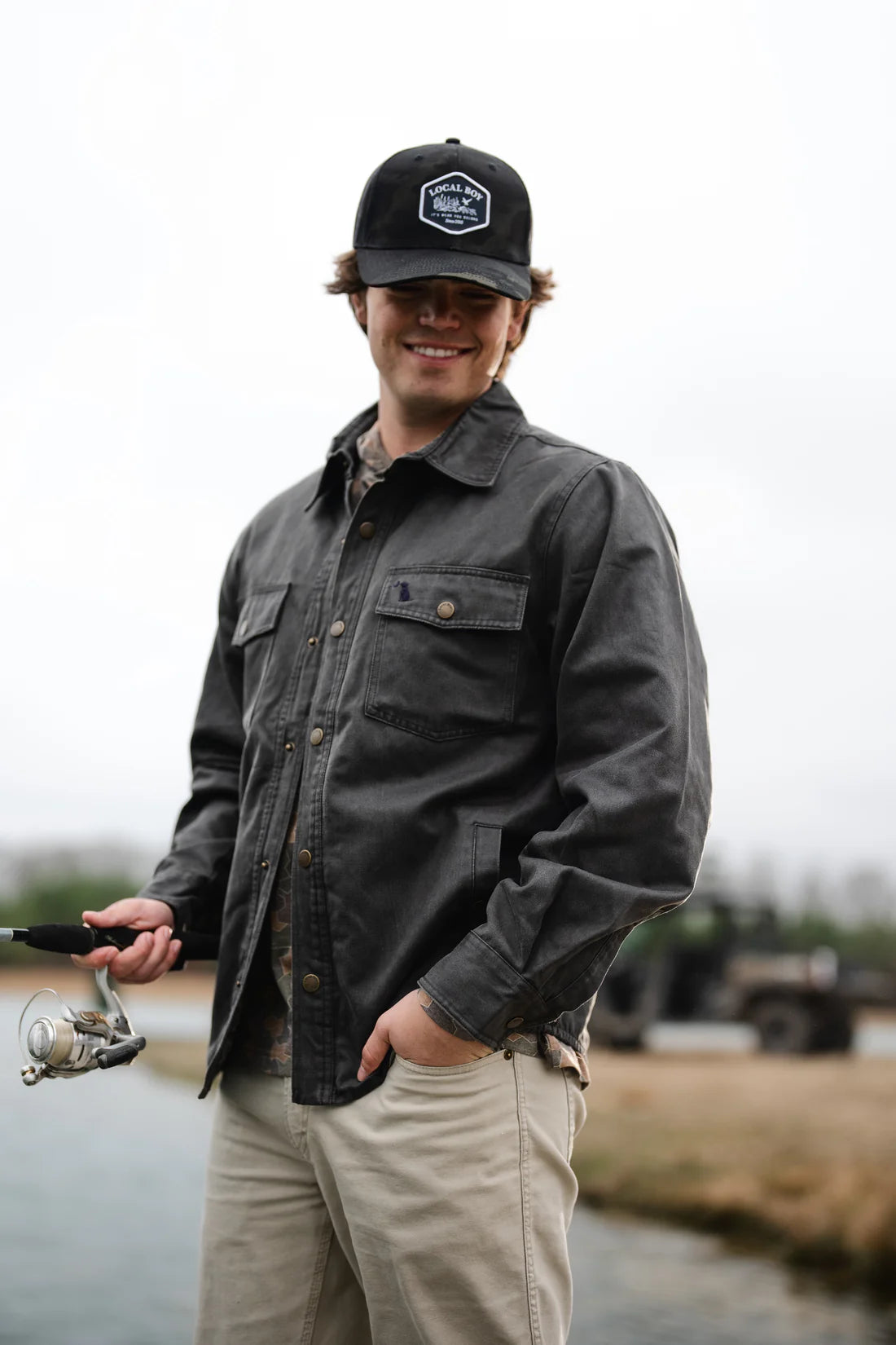 Local Boy Sportsman Shacket Dark Brown Local Boy Outfitters