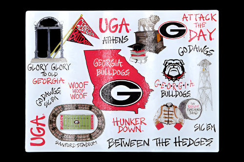 Magnolia Lane Georgia Bulldogs Tampered Glass Cutting Board Magnolia Lane