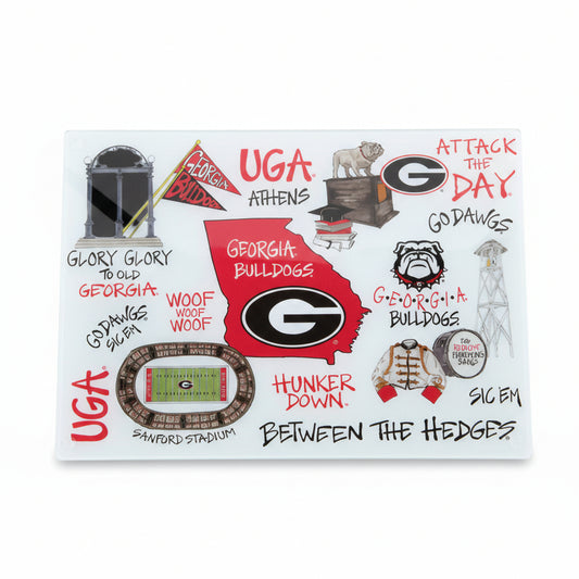 Magnolia Lane Georgia Bulldogs Tampered Glass Cutting Board Magnolia Lane