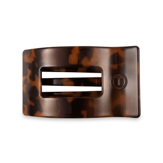 Teleties Tortoise Medium Flat Rectangle Hair Clip