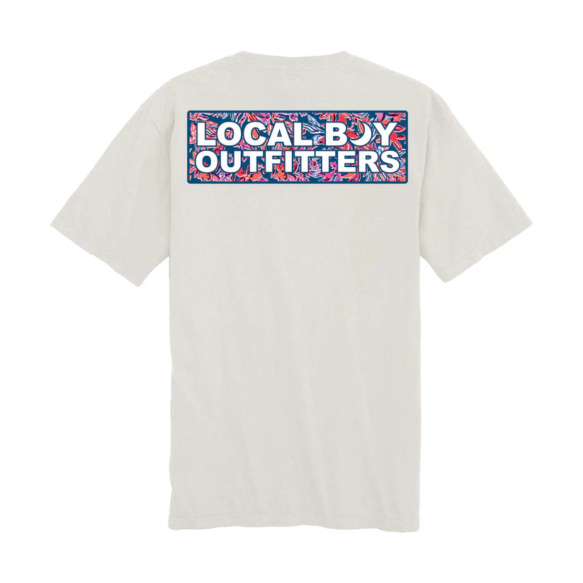 Local Boy Outfitters Tropical USA Label T-Shirt Silver Local Boy Outfitters