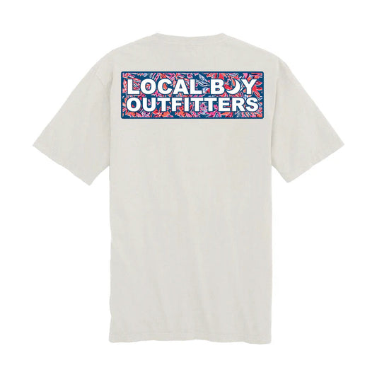 Local Boy Outfitters Tropical USA Label T-Shirt Silver Local Boy Outfitters