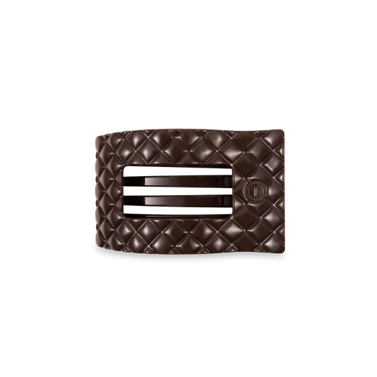 Teleties Truly Taupe Quilted Small Flat Rectangle Hair Clip Teleties