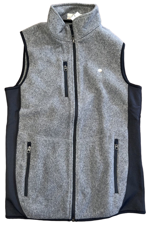 Cotton Brothers Full Zip Plush 2 Tone Vest Grey/Black