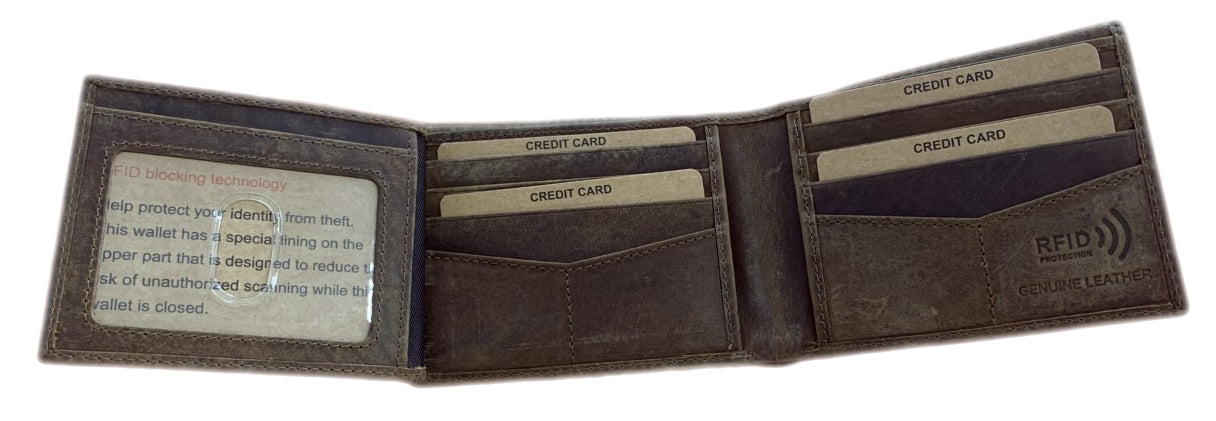 Genuine Leather Wallet Trifold Genuine Leather