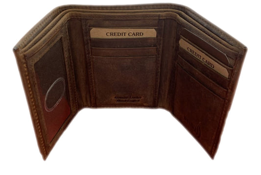 Genuine Leather Wallet Trifold Genuine Leather