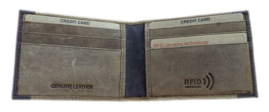 Genuine Leather Wallet with Metal Money Clip