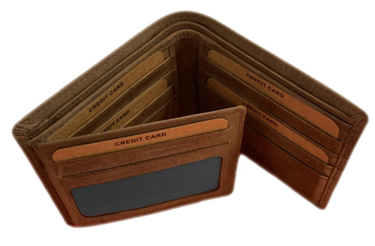 Genuine Leather Wallet Trifold Genuine Leather