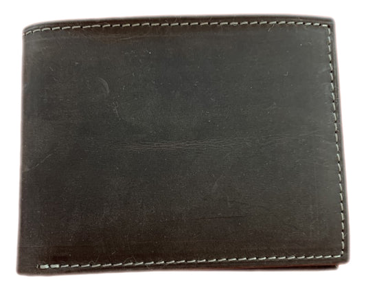 Genuine Leather Wallet Bifold Black