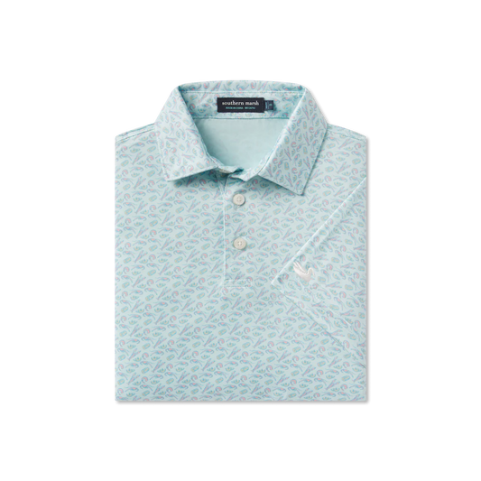 Southern Marsh Youth Flyline Performance Polo - After The Boil Antigue Blue Southern Marsh