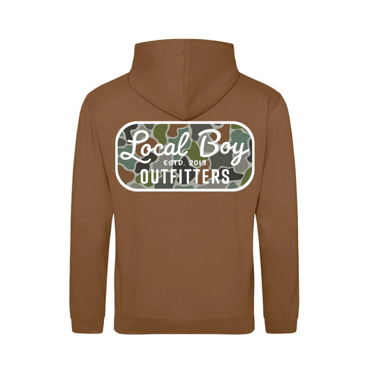 Local Boy Youth Brushwood Hoodie Retro Patch FC Caramel Toffe