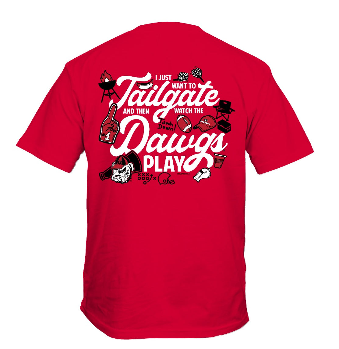 Georgia Bulldogs Youth Just Wanna Tee Red New World Graphics