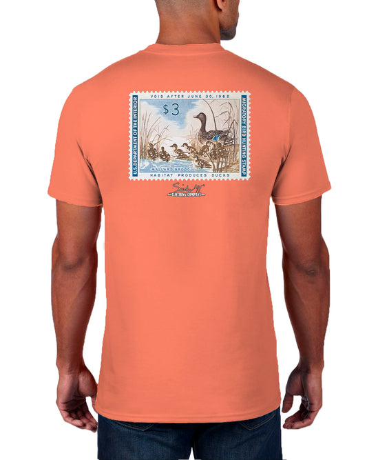 Society '91 61-62 Duck Stamp Short Sleeve Tee Peach
