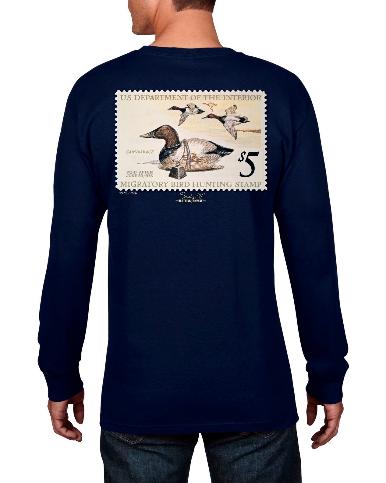 Society '91 75-76 Duck Stamp Long Sleeve Tee Blue
