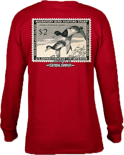 Society '91 54-55 Duckstamp Long Sleeve Tee Red