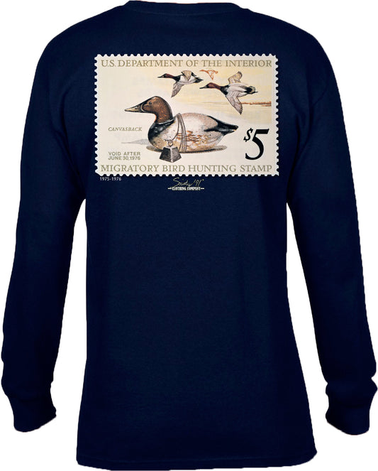 Society '91 75-76 Duck Stamp Long Sleeve Tee Blue